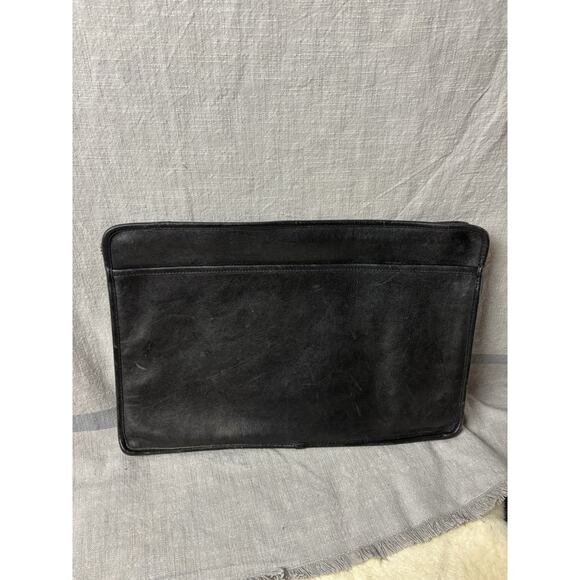 Vintage Coach Black Leather Portfolio Document Laptop Case - Picture 1 of 7